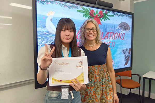 英語への苦手意識が吹き飛んだというNさん。この研修をきっかけに、大学進学後も他の国への留学を考えているのだとか。