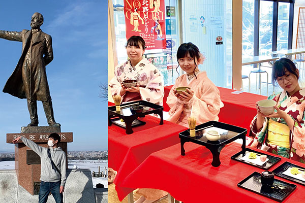 『実地踏査型研修旅行』での一場面の写真です。