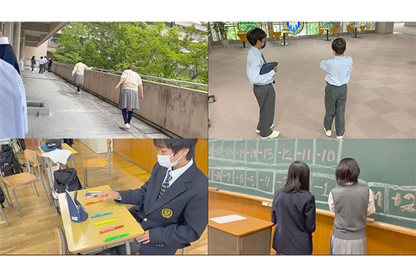 創造性を発揮しながら数学を学んでいる生徒たちの様子。「遊んでいるように見えても実は学んでいて、学んでいるように見えても実は遊んでいるともいえる、楽しい授業を心がけています」(降矢先生)
