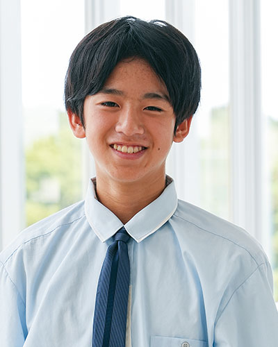 初の海外旅行となるベトナム研修を楽しみにしているという竹下澄人さん（中1）。